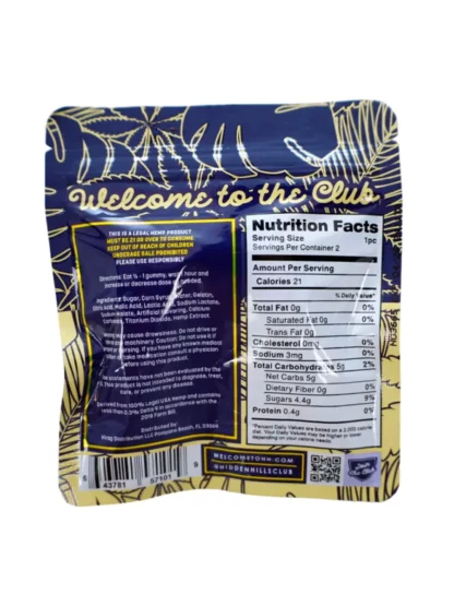 Sour Mango Hidden Hills Fresh Frozen Edibles 500 mg 2 ct Back