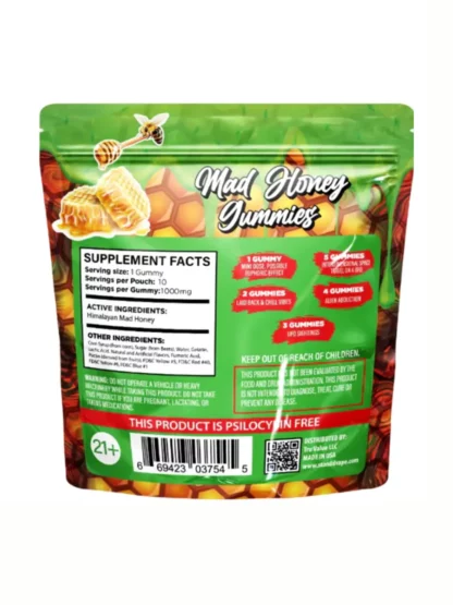 Watermelon Stoned Mad Honey Gummies 10000MG 10ct Back