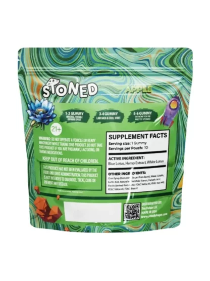 Apple Stoned Blue Lotus + White Lotus Gummies 10000mg 10ct Back