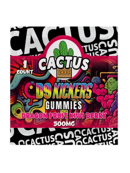 Dragon Fruit Kiwi Berry Cactus Labs Delta 9 Kickers Gummies 500mg