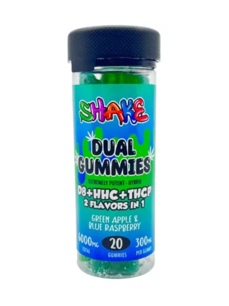 Green Apple & Blue Raspberry Shake D8+HHC+THCP 2 Flavors in 1 Dual Gummies 6000mg