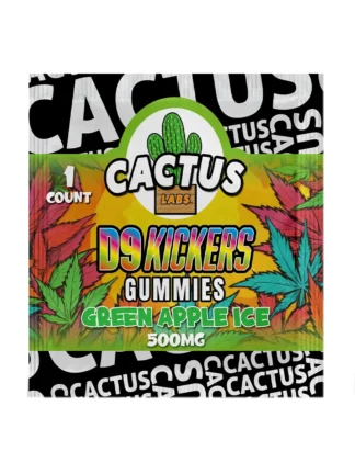 Green Apple Ice Cactus Labs Delta 9 Kickers Gummies 500mg