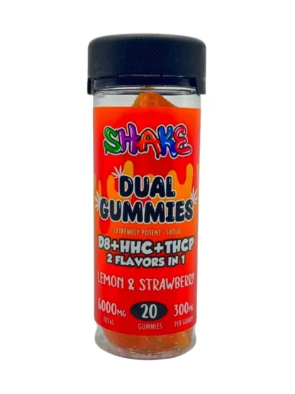 Lemon & Strawberry Shake D8+HHC+THCP 2 Flavors in 1 Dual Gummies 6000mg