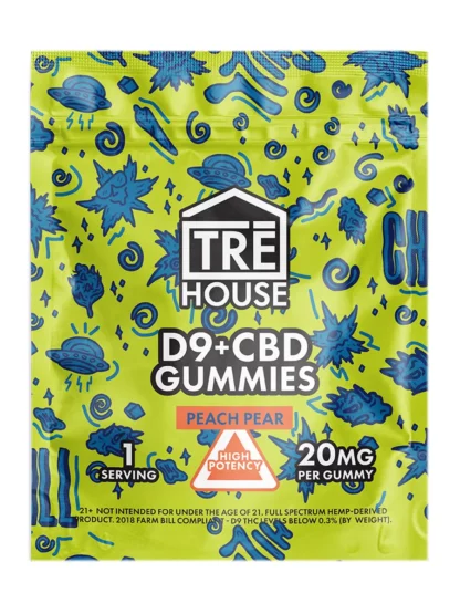 Peach Pear Tre House D9 + CBD Gummies 1ct