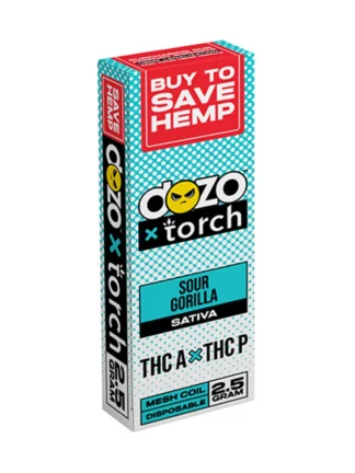 Sour Gorilla Dozo x Torch THC-A + THC-P Disposable 2.5G