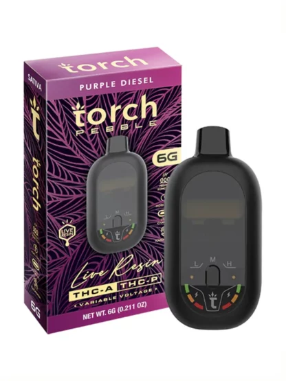 Purple Diesel Torch Pebble Live Resin Disposable 6G