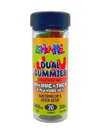 Watermelon & Green Kush Shake D8+HHC+THCP 2 Flavors in 1 Dual Gummies 6000mg