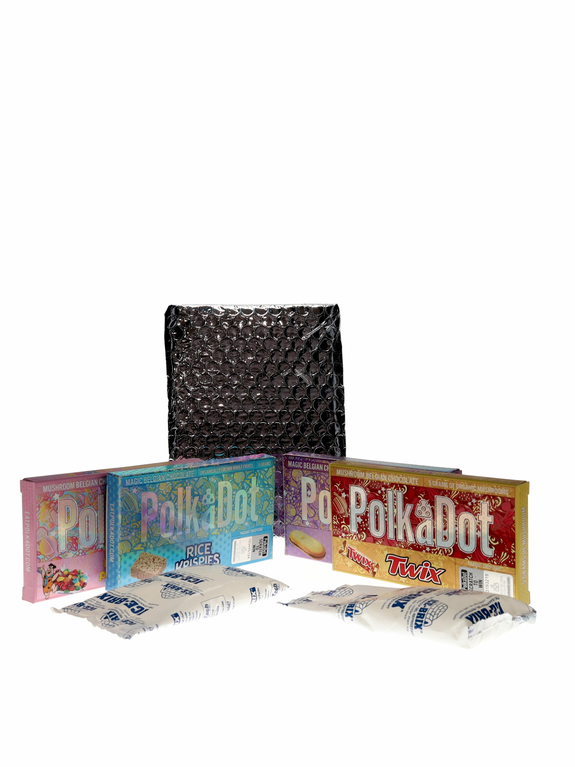 Polkadot chocolate iced packaging