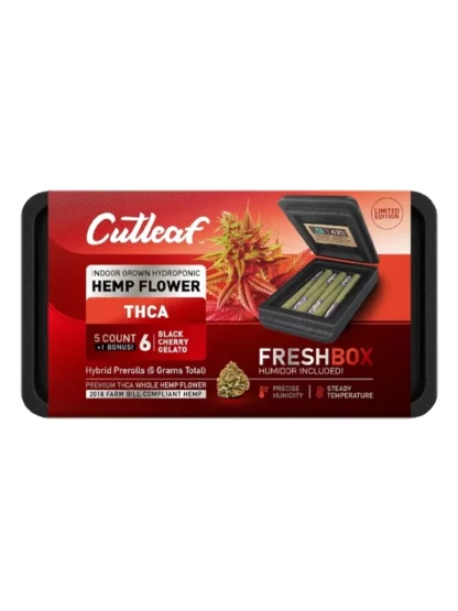 Black Cherry Gelato Cutleaf THCA Pre-Rolls 6ct + FreshBox