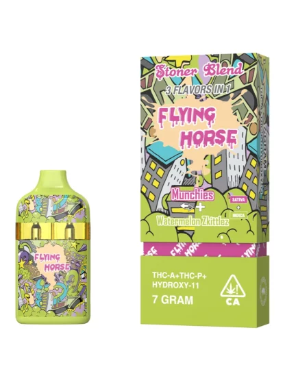 Munchies | Watermelon Skittlez Flying Horse Stoner Blend Black Edition Disposable 7G