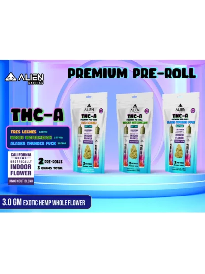 Poster 3 Alien Exotics Premium THC-A Knockout Blend Pre-Roll 2ct