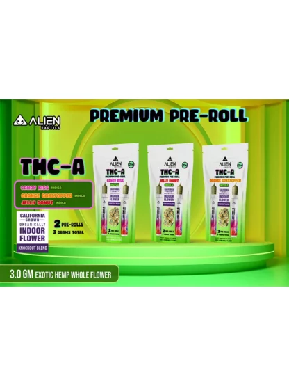 Poster Alien Exotics Premium THC-A Knockout Blend Pre-Roll 2ct