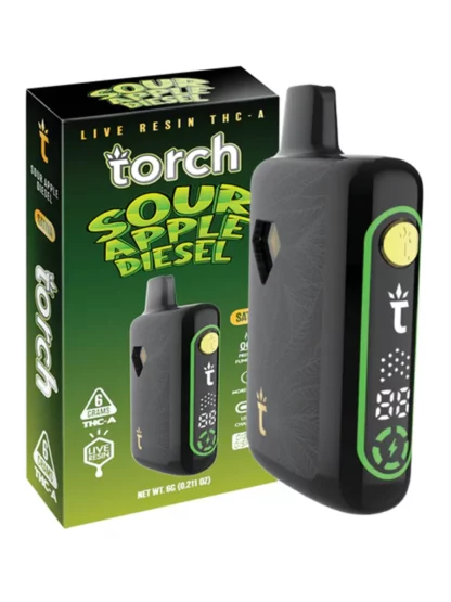 Sour Apple Diesel Torch Pebble Live Resin Disposable 6G