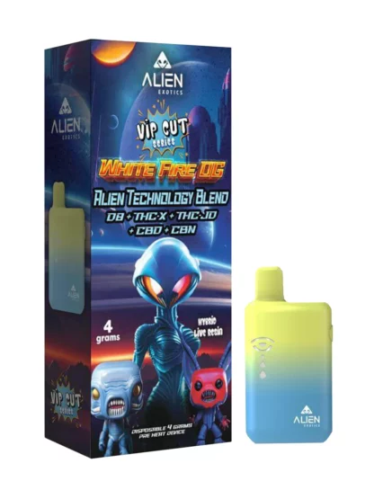 White Fire OG Alien Exotics Live Resin Blend Disposables 4G