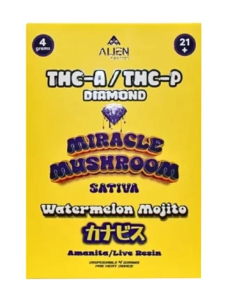 Watermelon Mojito Alien Exotics Miracle Mushroom THC-A x THC-P Blend Disposable Vape 4G