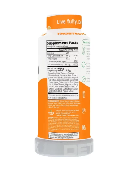 Back Orange Herbal Clean QCarbo16 Same-Day Premium Detox Drink 16 Fl Oz