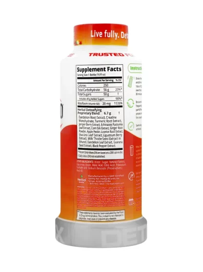 Back Straw Mango Herbal Clean QCarbo16 Same-Day Premium Detox Drink 16 Fl Oz