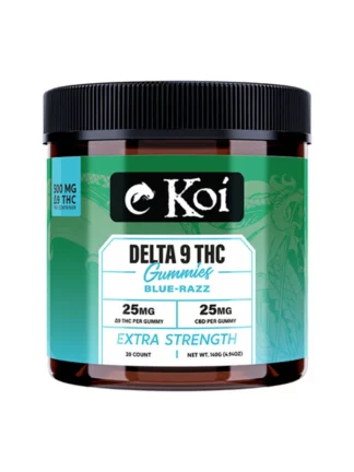Blue Razz Koi Extra Strength Delta 9 Gummies 20ct