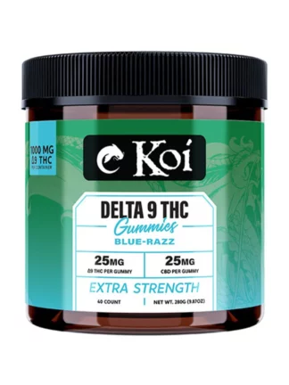 Blue Razz Koi Extra Strength Delta 9 Gummies 40ct