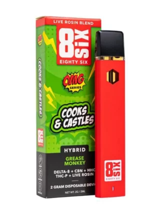 Cooks & Castles Grease Monkey 8SIX OMG Series Live Rosin Blend Disposable 2G