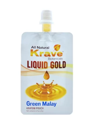 Green Malay Krave Botanicals Liquid Gold Kratom Extract Pouch 20G
