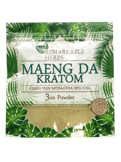 Maeng Da Kratom Green Vein Remarkable Herbs Kratom Powder Bag 3oz