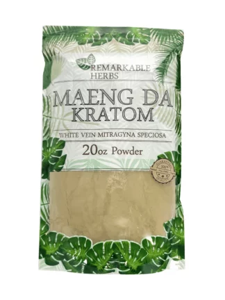 Maeng Da White Vein Remarkable Herbs Kratom Powder 20oz Bag