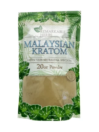 Malaysian Green Vein Remarkable Herbs Kratom Powder 20oz Bag