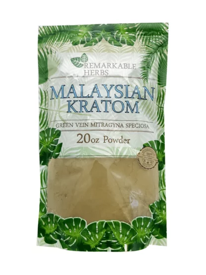 Malaysian Green Vein Remarkable Herbs Kratom Powder 20oz Bag