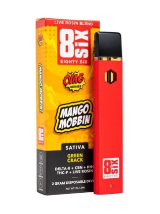Mango Mobbin Green Crack 8SIX OMG Series Live Rosin Blend Disposable 2G