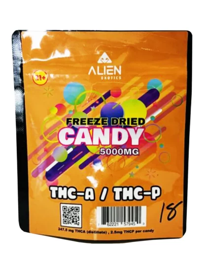 Orange Mixed Flavor Alien Exotics Freeze Dried THC-A+THC-P Candy 5000mg