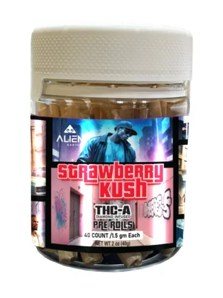 Strawberry Kush Alien Exotics THC-A Diamond Infused Pre-Rolls 40ct