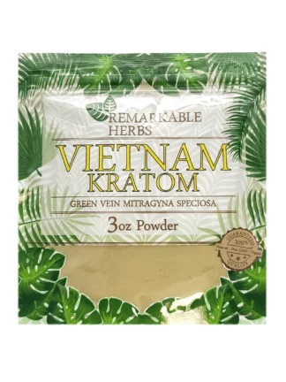 Vietnam Kratom Green Vein Remarkable Herbs Kratom Powder Bag 3oz