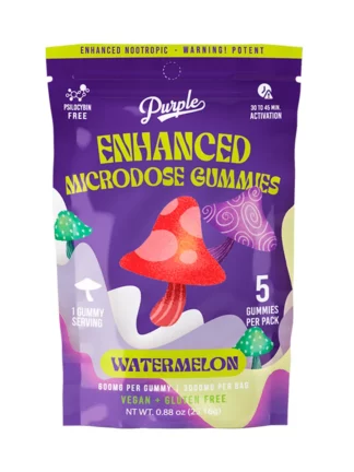 Watermelon Purple Organics Mushroom Enhanced Microdose Gummies 5ct