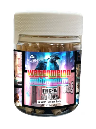 Watermelon Bubblegum Alien Exotics THC-A Diamond Infused Pre-Rolls 40ct