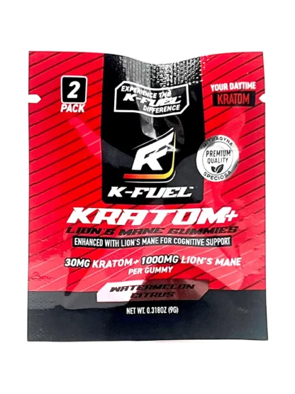 Watermelon Citrus K-Fuel Kratom Lion's Mane Mushroom Gummies 2ct