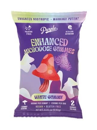 White Gummy Purple Magic Enhanced Microdose Mushroom Gummies 2ct