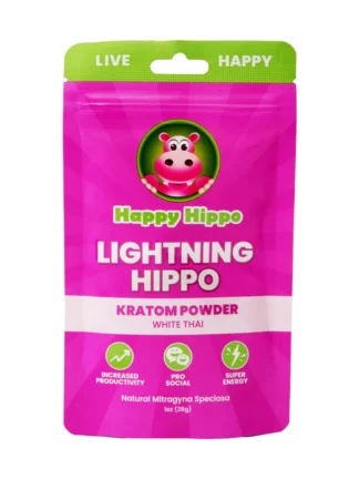 Happy Hippo Lightning Hippo White Thai Kratom Powder 1oz