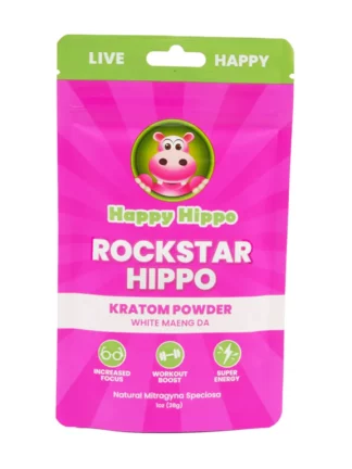 Happy Hippo Rockstar Hippo White Maeng Da Kratom Powder 1oz