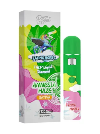 Elevate your experience with the vibrant flavor of Amnesia Haze in Flying Horse THC-P Liquid Diamond Disposable. Order 3G from Olofly!