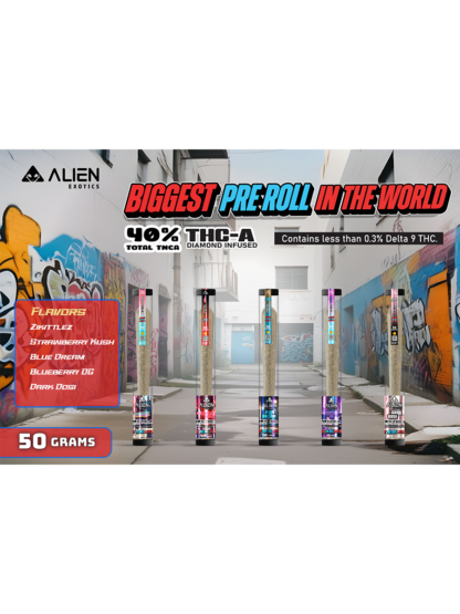 Biggest RAW Challenge Cone x Alien Exotics THC-A Diamond Infused Pre-Rolls