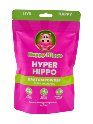 Happy Hippo Hyper Hippo Green Maeng Da Kratom Powder 4oz