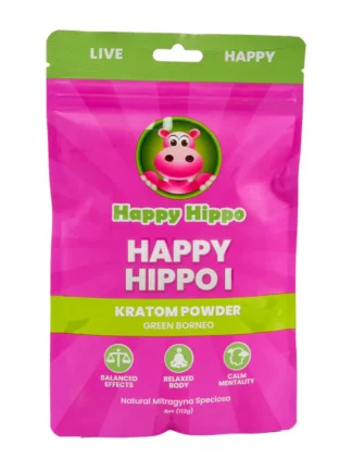 Happy Hippo I Green Borneo Kratom Powder 4oz