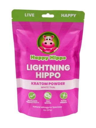 Happy Hippo Lightning Hippo White Thai Kratom Powder 8oz