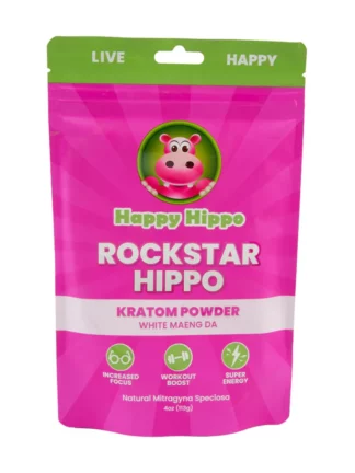 Happy Hippo Rockstar Hippo White Maeng Da Kratom Powder 4oz