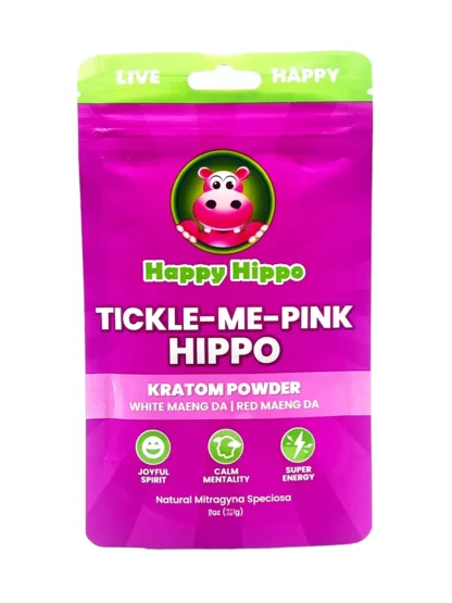 Happy Hippo Tickle Me Pink Hippo Elite Pink Maeng Da Kratom Powder 8oz