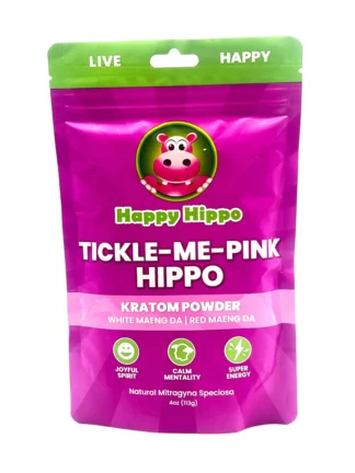 Happy Hippo Tickle Me Pink Hippo White & Red Maeng Da Kratom Powder 4oz
