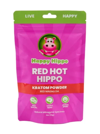 Happy Hippo Red Hot Hippo Red Maeng Da Kratom Powder 4oz